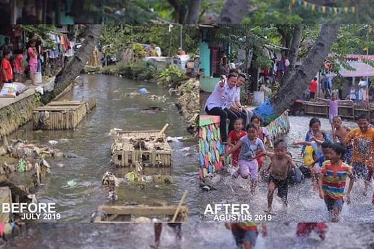 Kondisi sungai di Kelurahan Bantarjati, Kota Bogor.