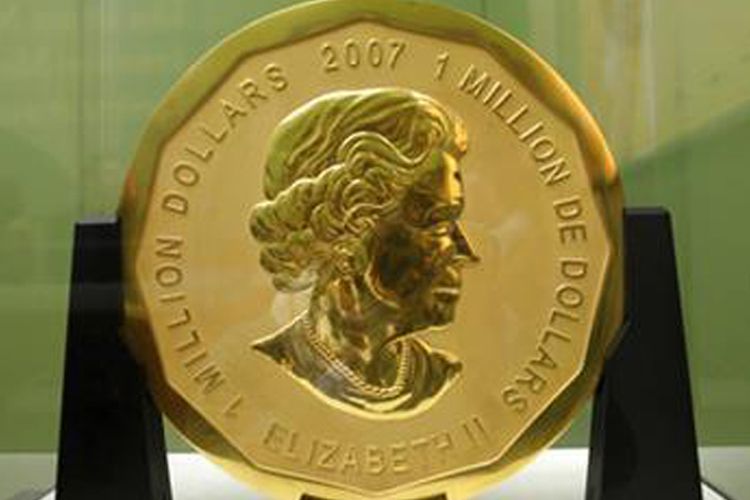 Koin emas Big Maple Leaf yang dicuri dari Meseum Bode, Berlin. 