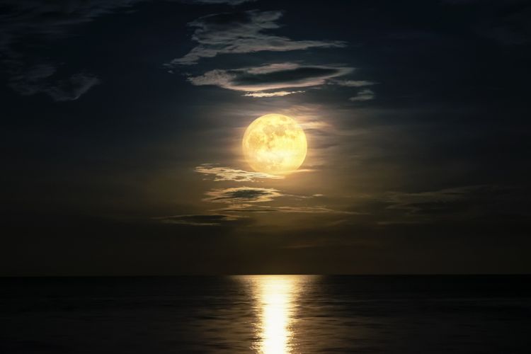 Malam bulan merendang berwarna biru