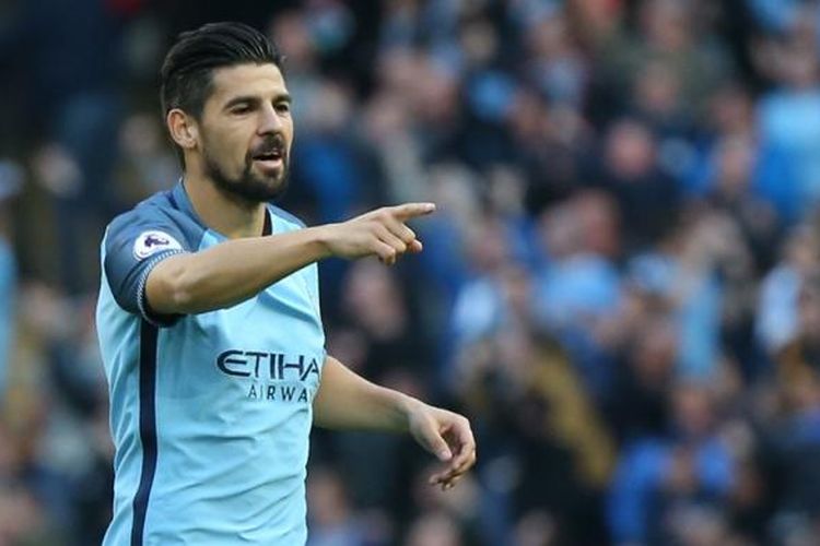 Nolito mencetak gol Manchester City ke gawang Everton pada partai lanjutan Premier League di Stadion Etihad, Sabtu (15/10/2016).