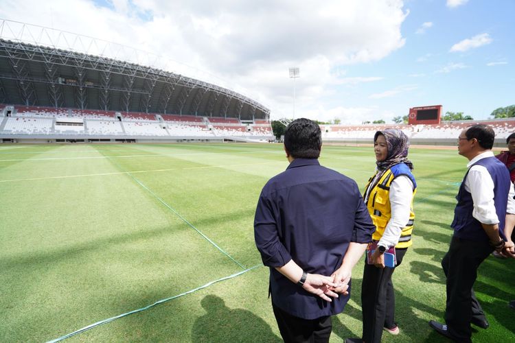 Ketua Umum PSSI dan Ketua Panitia Penyelenggara FIFA U20 World Cup 2023 (LOC), Erick Thohir, meninjau langsung persiapan Stadion Gelora Sriwijaya Jakabaring untuk menggelar Piala Asia U20 2023.