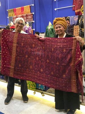 Tenun cual cloth at an exhibition