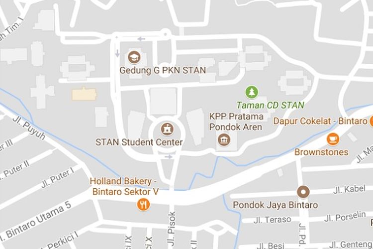Peta Jalan Bintaro Utama, Tangsel, Banten