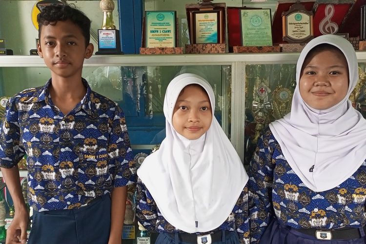 Para Siswa SMPN 1 Ciawi, Kabupaten Bogor, Jawa Barat, Selasa (17/1/2023).