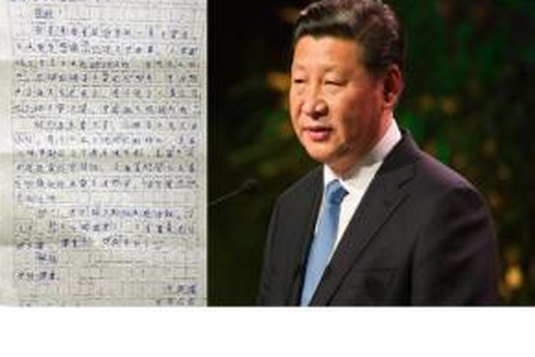 Sepucuk surat seorang bocah SD yang meminta Presiden Xi Jingpin (kanan) menurunkan berat badan telah disensor pemerintah China.