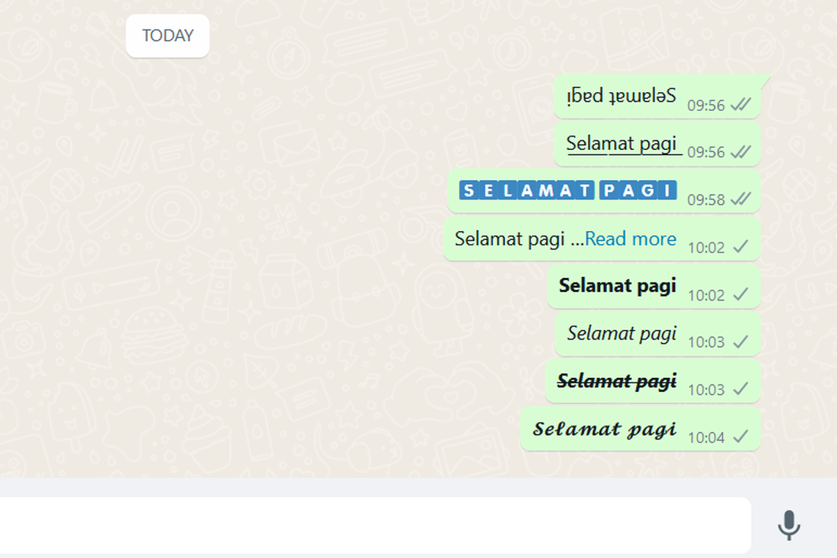 Cara membuat tulisan unik di WhatsApp tanpa aplikasi.