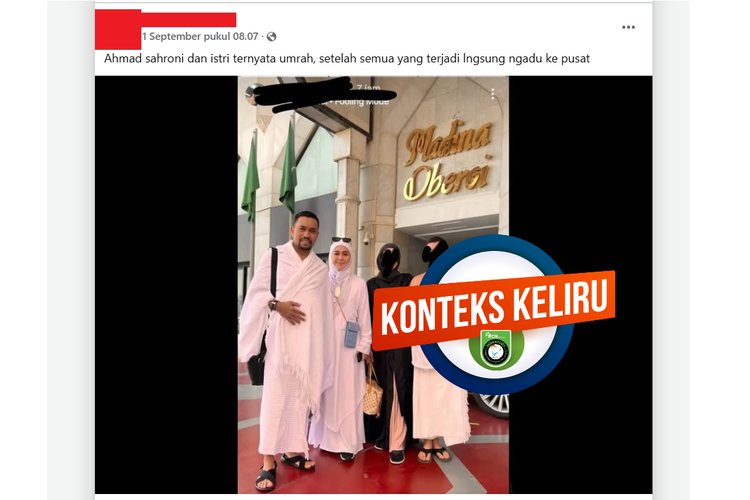 INFOGRAFIK: Foto Ahmad Sahroni Jalani Umrah Terjadi 2022, Bukan Usai Penjarahan