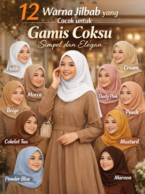 Bingung pilih jilbab untuk gamis coksu? Ini 12 warna terbaik dari netral hingga bold yang bikin tampilan simpel, elegan, dan serasi.
