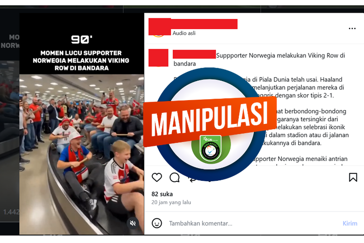 INFOGRAFIK: Video Suporter Norwegia Viking Row di Conveyor Bandara adalah Konten AI