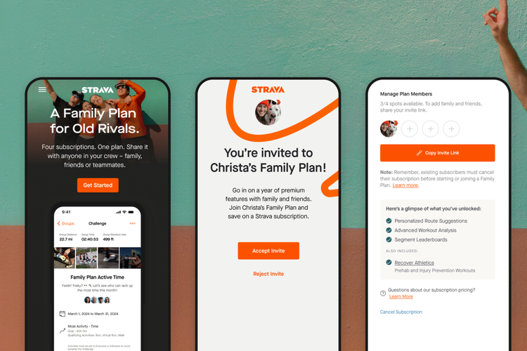 Ilustrasi Strava Family Plan.