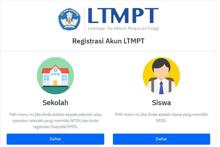 Registrasi akun LTMPT