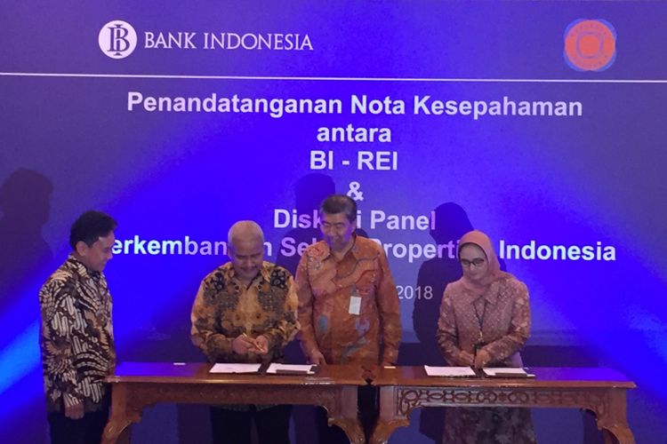 Bank Indonesia dan Real Estate Indonesia bekerja sama dalam penyediaan data riset yang akurat, Senin (2/4/2018). 