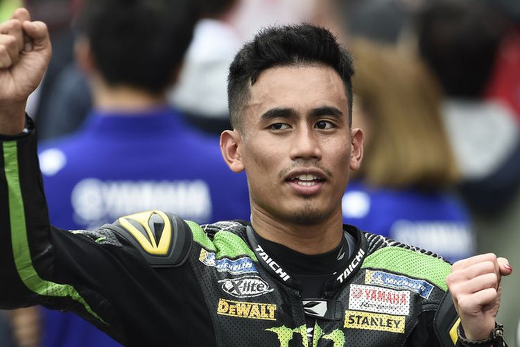 Pebalap Malaysia Hafizh Syahrin membalap untuk tim Yamaha Tech 3.