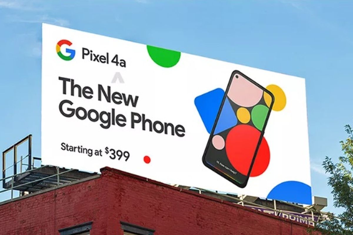 Penampakan billboard Ponsel Google Pixel 4a