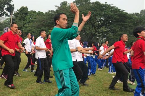 Senam Pagi Bersama Mahasiswa, Jokowi 