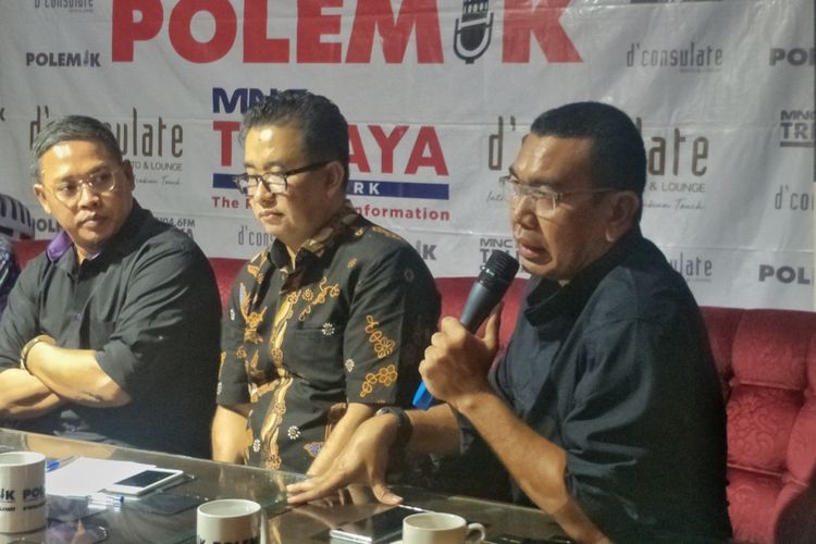 Pendiri Bhineka Institute Arya Sinulingga dalam sebuah diskusi di kawasan Menteng, Jakarta Pusat, Sabtu (24/8/2019).