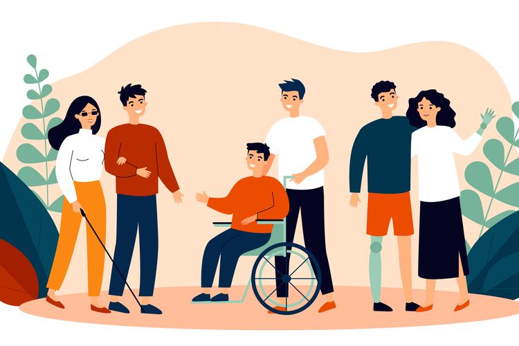 Ilustrasi penyandang disabilitas.