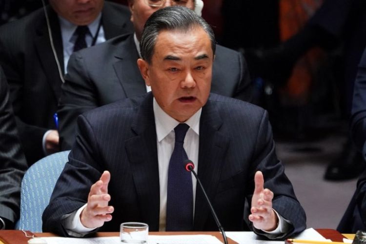 Menteri Luar Negeri China Wang Yi berbicara pada pertemuan Dewan Keamanan PBB mengenai Korea Utara, di markas PBB, New York, Amerika Serikat, pada Kamis (27/9/2018). (AFP/Don Emmert)