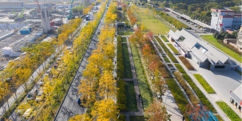 Xuhui Runway Park, taman di Shanghai yang dulunya adalah Bandara Longhua (dok. Sasaki | https://www.sasaki.com/).