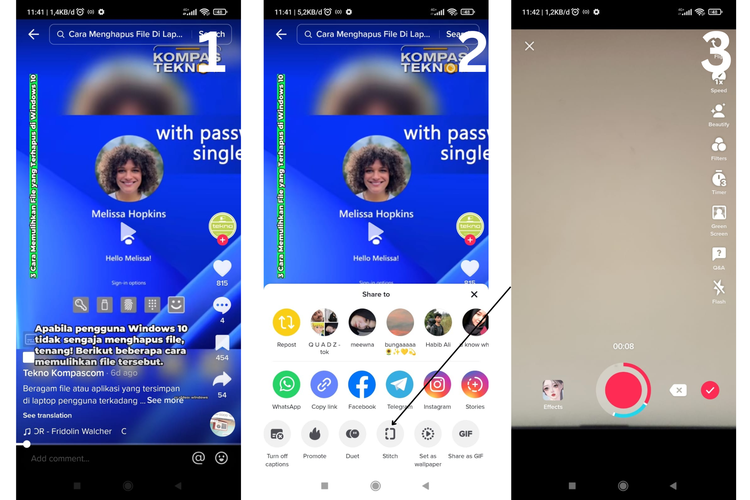 cara stitch video tiktok