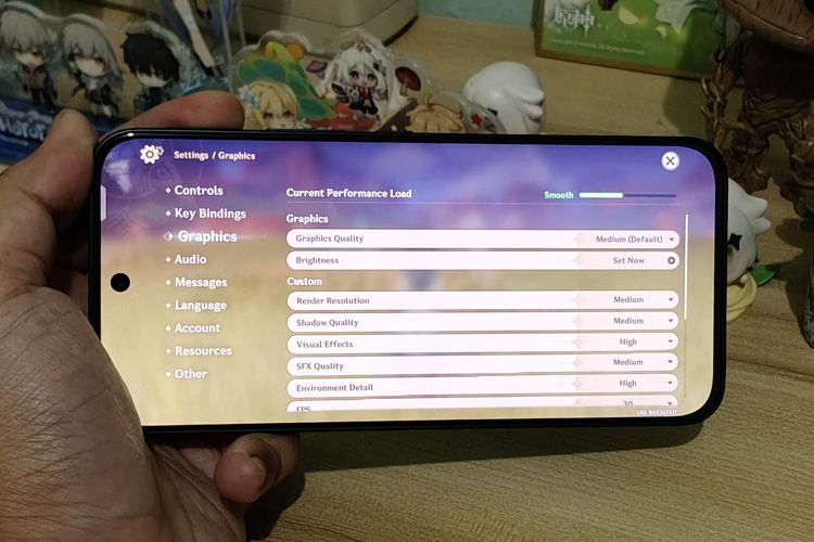 Settingan grafis Genshin Impact di Infinix GT 30 Pro.