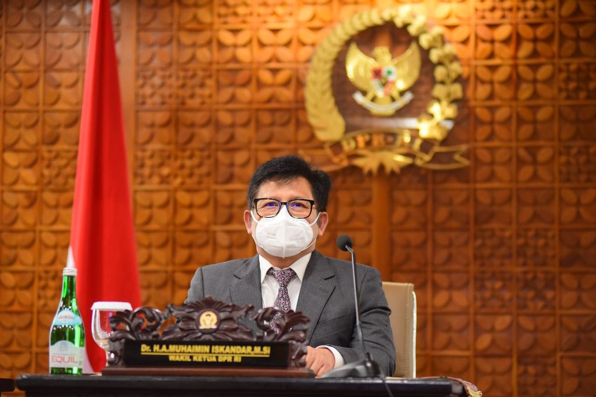 Wakil Ketua Dewan Perwakilan Rakyat (DPR) Koordiantor Bidang Kesejahteraan Rakyat (Korkesra) Abdul Muhaimin Iskandar atau Gus Muhaimin saat menghadiri pertemuan dengan para petinggi Partai Komunis China (CPC) secara virtual, Senin (25/10/2021).