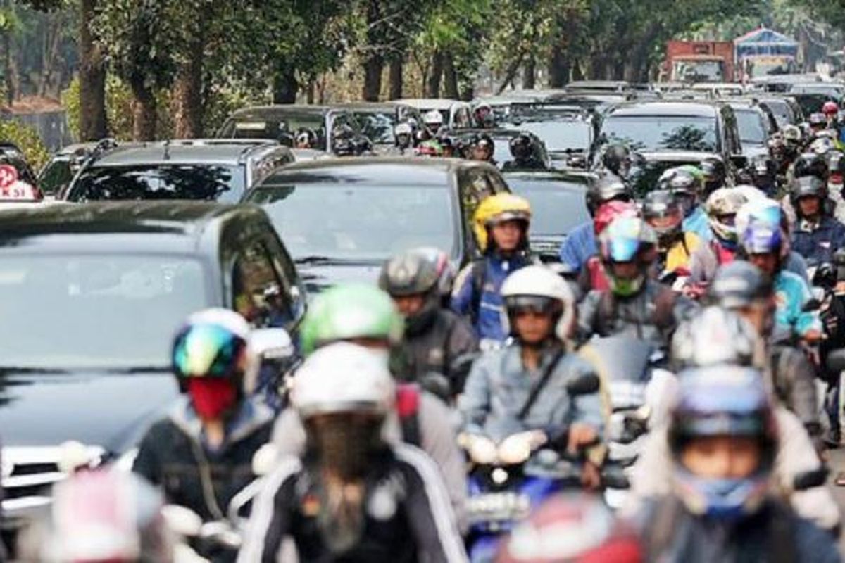 Ilustrasi kemacetan jalanan Jakarta.