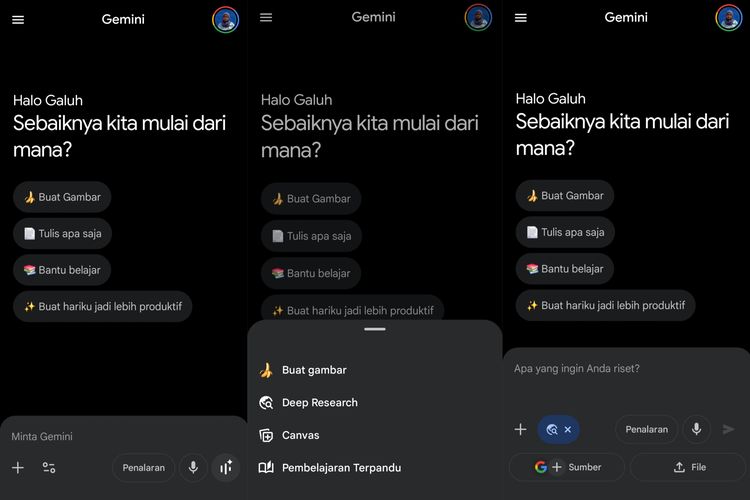 Google Gemini Deep Research di Samsung S25 Ultra.