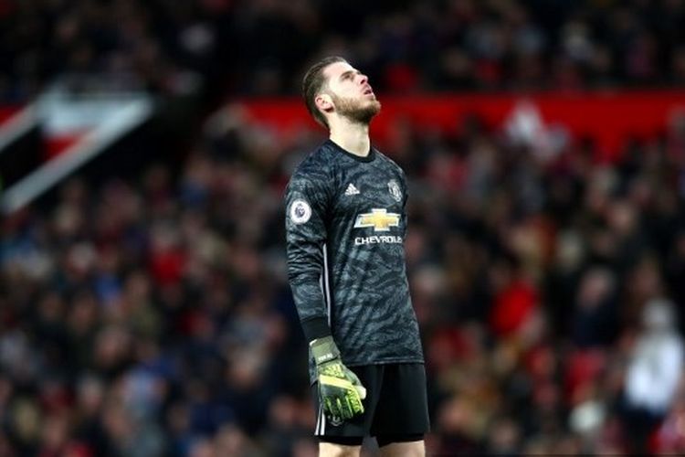 David De Gea kala menjalani laga kontra Everton pada lanjutan pekan ke-17 Liga Inggris, Minggu (15/12/2019). Terkini, De Gea kebobolan tiga gol ketika Man United kalah dramatis 2-3 dari Arsenal pada laga pekan ke-21 Liga Inggris 2022-2023, Minggu (22/1/2023).