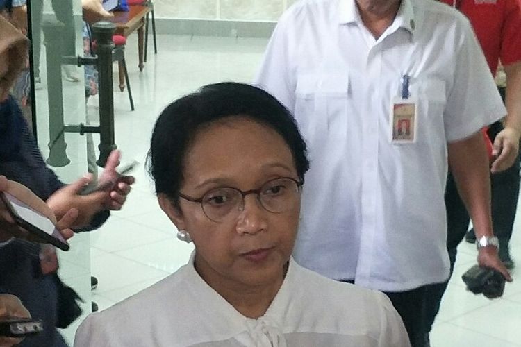 Menteri Luar Negeri Retno Marsudi di Istana Kepresidenan, Jakarta