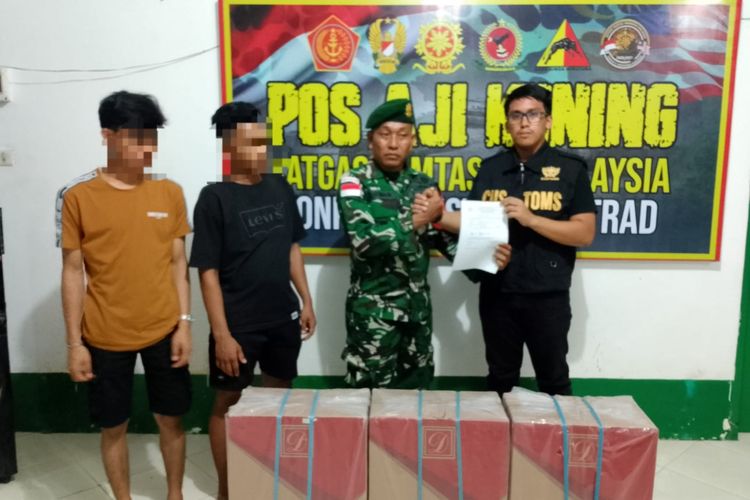 Tergiur Pasar Malaysia, Dua Pemuda Sebatik Nekat Angkut Rokok Ilegal lewat Pos Pantau TNI