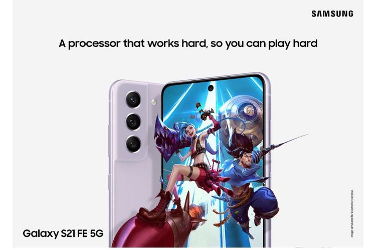 Layar Galaxy S21 FE 5G yang lebar dan imersif untuk bermain game atau konten multimedia. 
