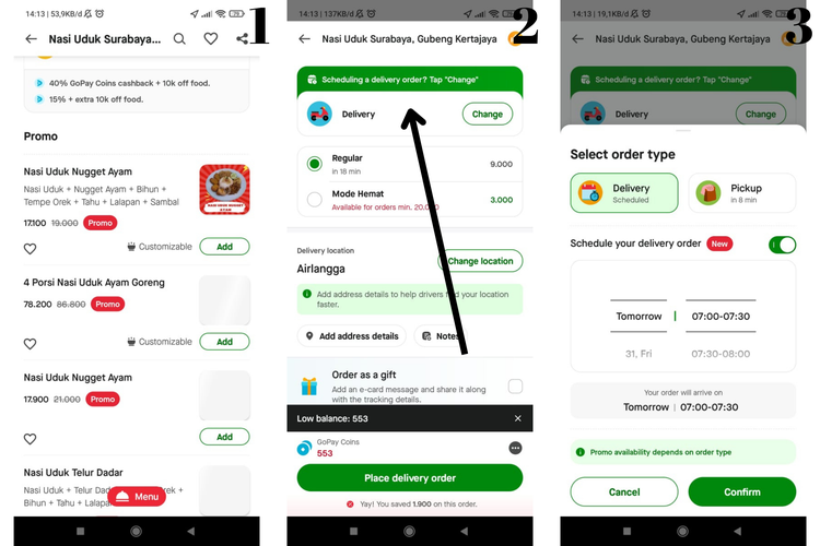 cara jadwalkan pesanan di GoFood