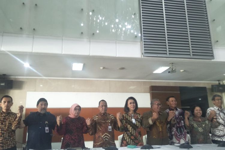 Pansel KPK menggelar konferensi pers di kantor Kemensetneg, Jakarta Pusat, Jumat (23/8/2019).