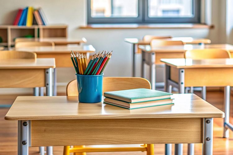Ilustrasi ruang kelas.