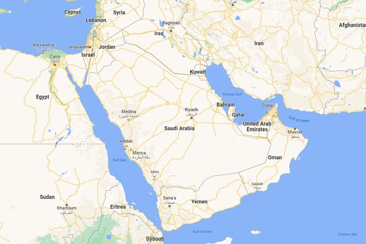Ilustrasi daftar negara Semenanjung Arab.