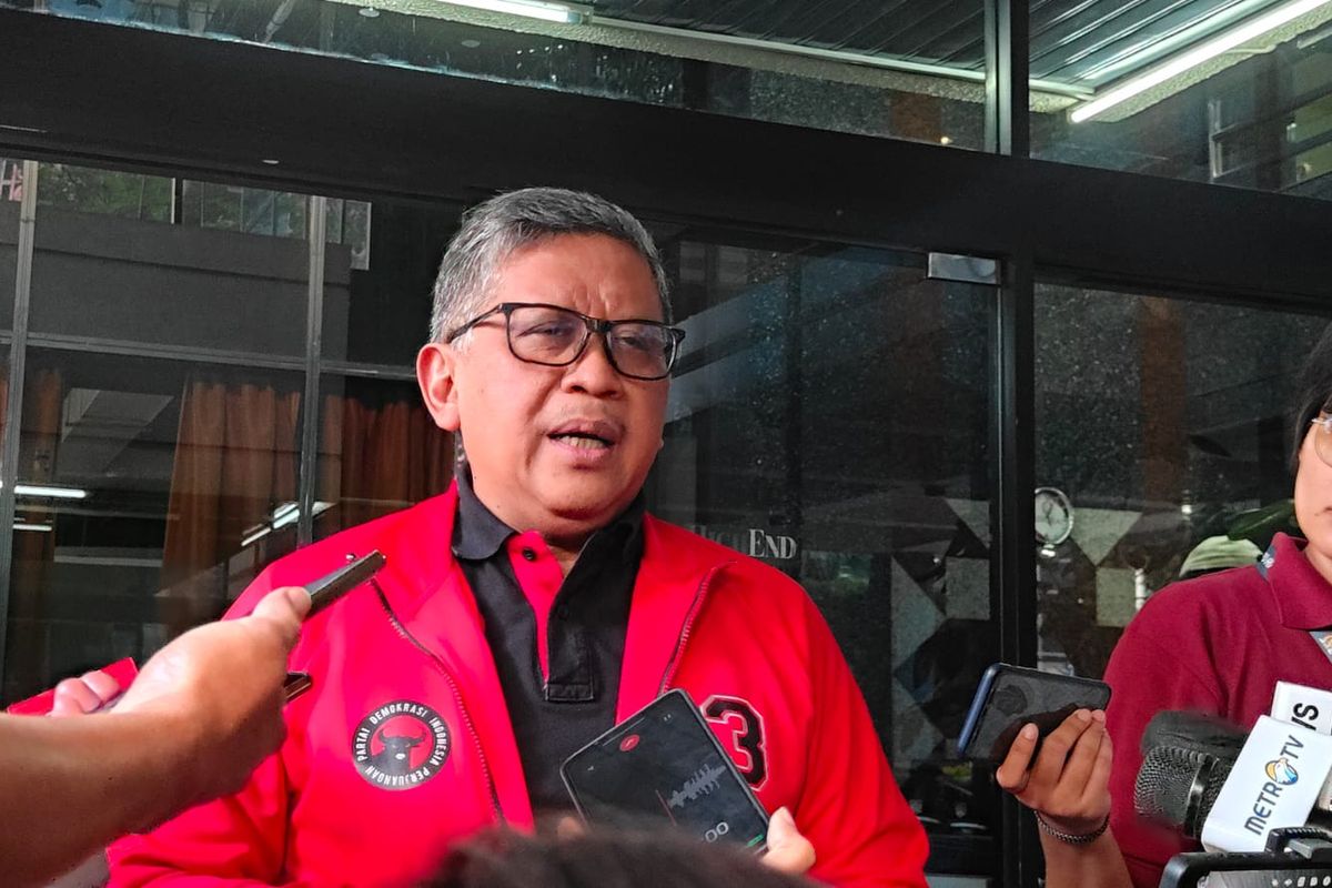 Sekretaris Jenderal PDI-P Hasto Kristiyanto ditemui di Gedung High End, Jakarta Pusat, Rabu (4/10/2023).