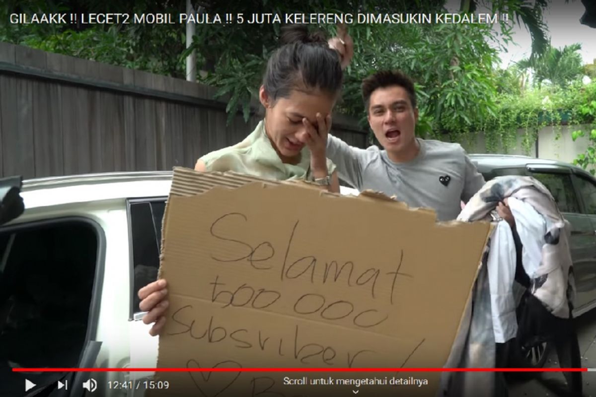 Cuplikan vlog di kanal YouTube Baim Wong dan Paula Verhoeven.