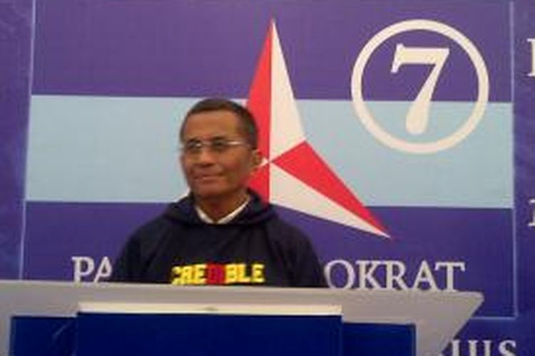Dahlan Iskan, saat jumpa pers, usai mengikuti kampanye Partai Demokrat di Kabupaten Malang, Jawa Timur, Sabtu (22/3/2014).