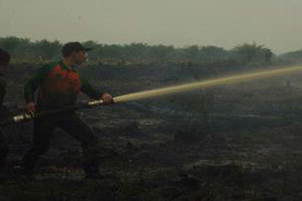 Ilustrasi: Penanganan Kebakaran Lahan di Jambi.