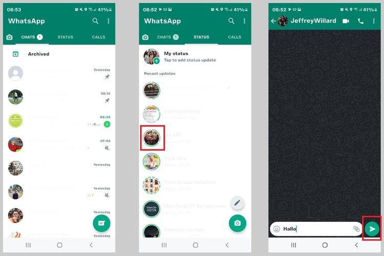 Tampilan baru di aplikasi WhatsApp Android