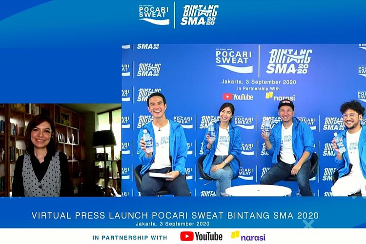 Suasana jumpa pers Pocari Sweat Bintang SMA 2020 yang digelar secara virtual, Kamis (3/9/2020).
