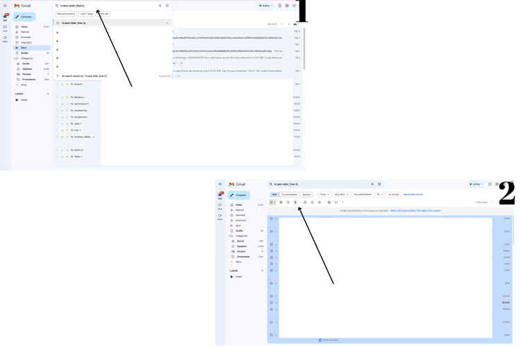 Ilustrasi cara hapus email terkirim lama