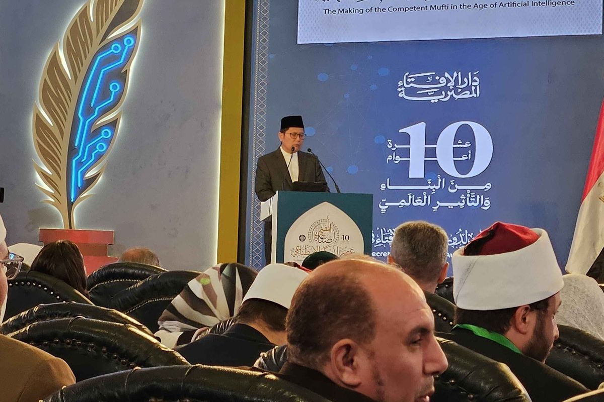 Ketua MUI Bidang Dakwah dan Ukhuwah KH Cholil Nafis menjadi narasumber dalam Konferensi Internasional ke-10 Sekretariat Jenderal Lembaga dan Badan Fatwa di Dunia yang digelar di Kairo, Mesir pada 12-13 Agustus 2025.
