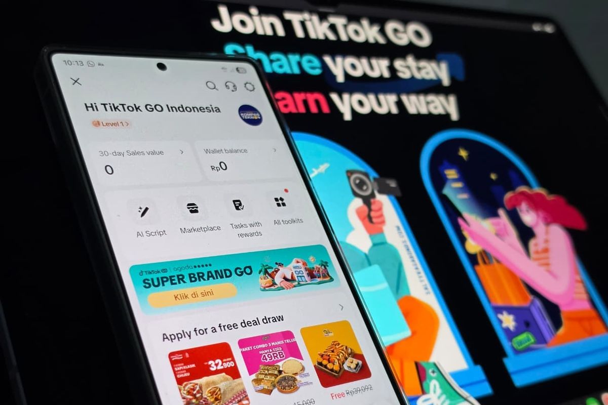 Ilustrasi TikTok Go by Tokopedia. TikTok resmi merilis layanan TikTok Go bya Tokopedia, Rabu (29/4/2026) yang memudahkan pengguna menemukan tempat dine-in, mendapat voucher diskon, sekaligus kreator meraup untung.