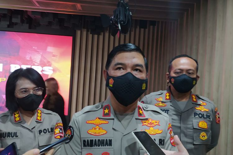 Kepala Biro Penerangan Masyarakat (Karo Penmas) Divisi Humas Polri Brigjen Pol Ahmad Ramadhan di Mabes Polri, Jakarta, Jumat (8/7/2022).