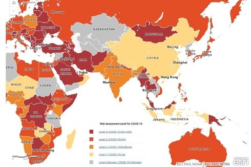 CDC Rilis Data Level Covid-19 Negara di Dunia, Indonesia Masuk Kategori Apa?