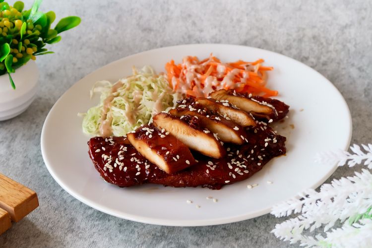 Ilustrasi ayam bakar teriyaki.