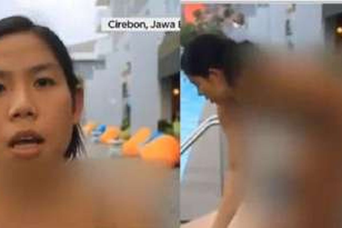 Tayangan renang dalam Pekan Olahraga Nasional di salah satu stasiun televisi yang disertai blur.