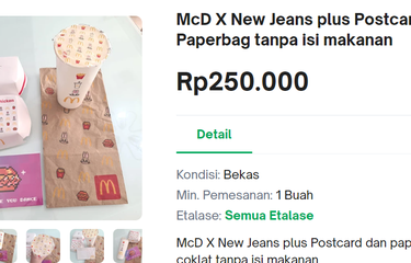 Kemasan bekas Mcd X New Jeans